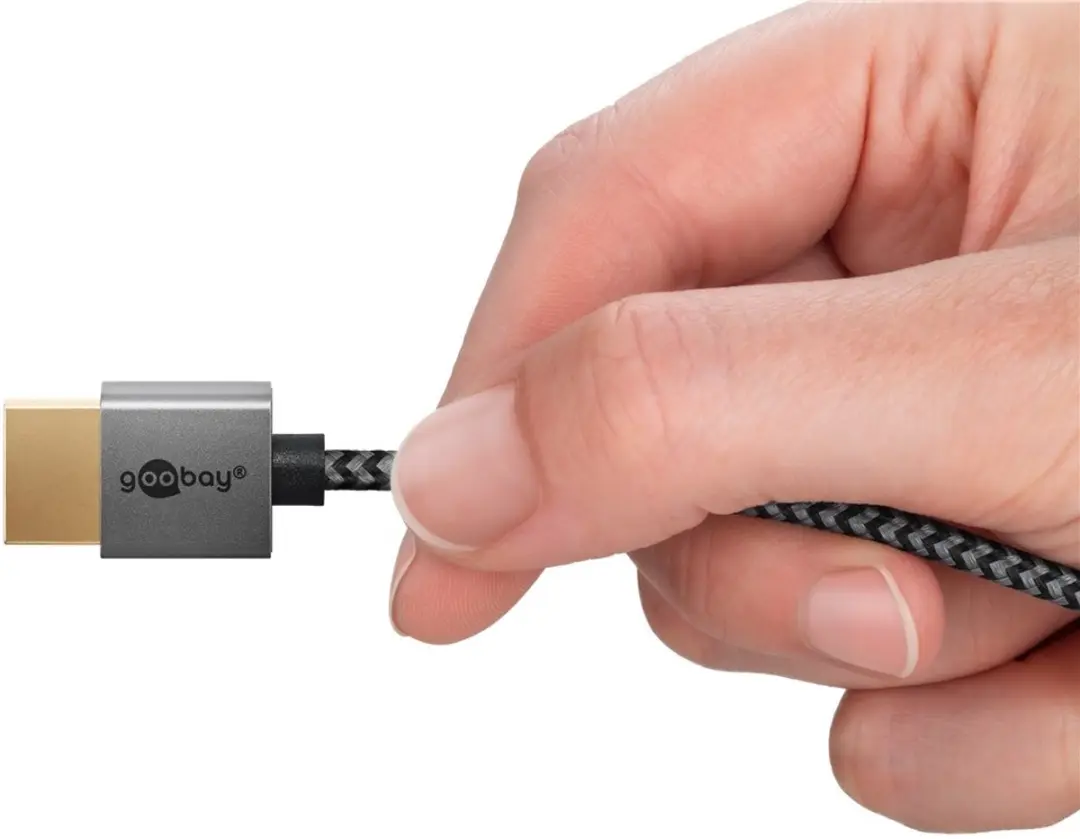 Goobay Plus HDMI Kabel 2.1 8K 60Hz 0,5m - Zwart/Zilver