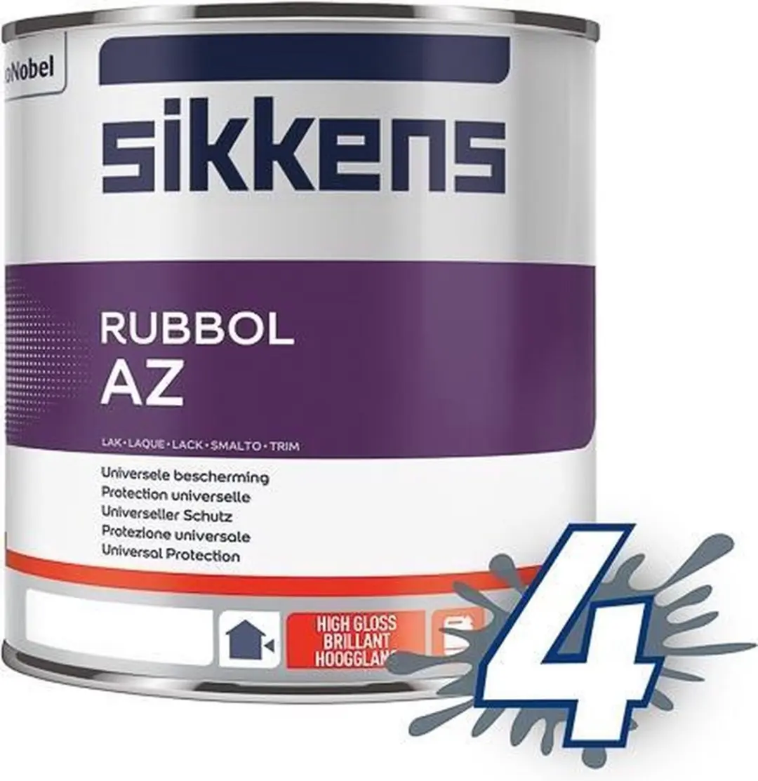 Sikkens Rubbol AZ Ral 9010 Lakverf 1L - Hout - Hoogglans