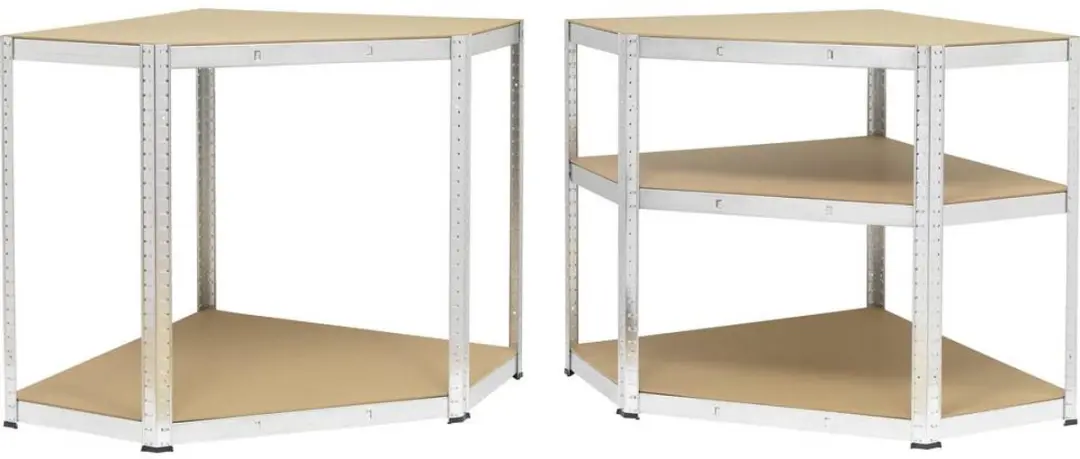 TOOLCRAFT KPW77 Stellingkast Hoekmodule - 175kg - 70x180x70cm - Zilver
