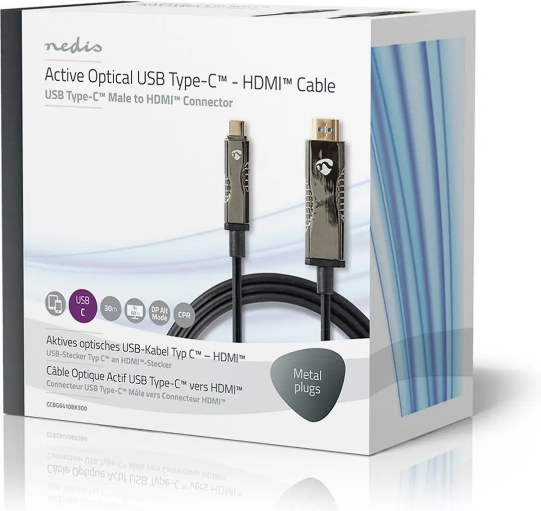 Nedis CCBG6410BK300 Actieve USB-C naar HDMI Kabel 18Gbps 30m