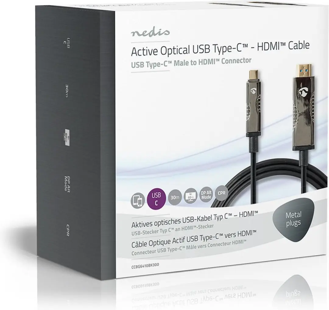 Nedis CCBG6410BK300 Actieve USB-C naar HDMI Kabel 18Gbps 30m