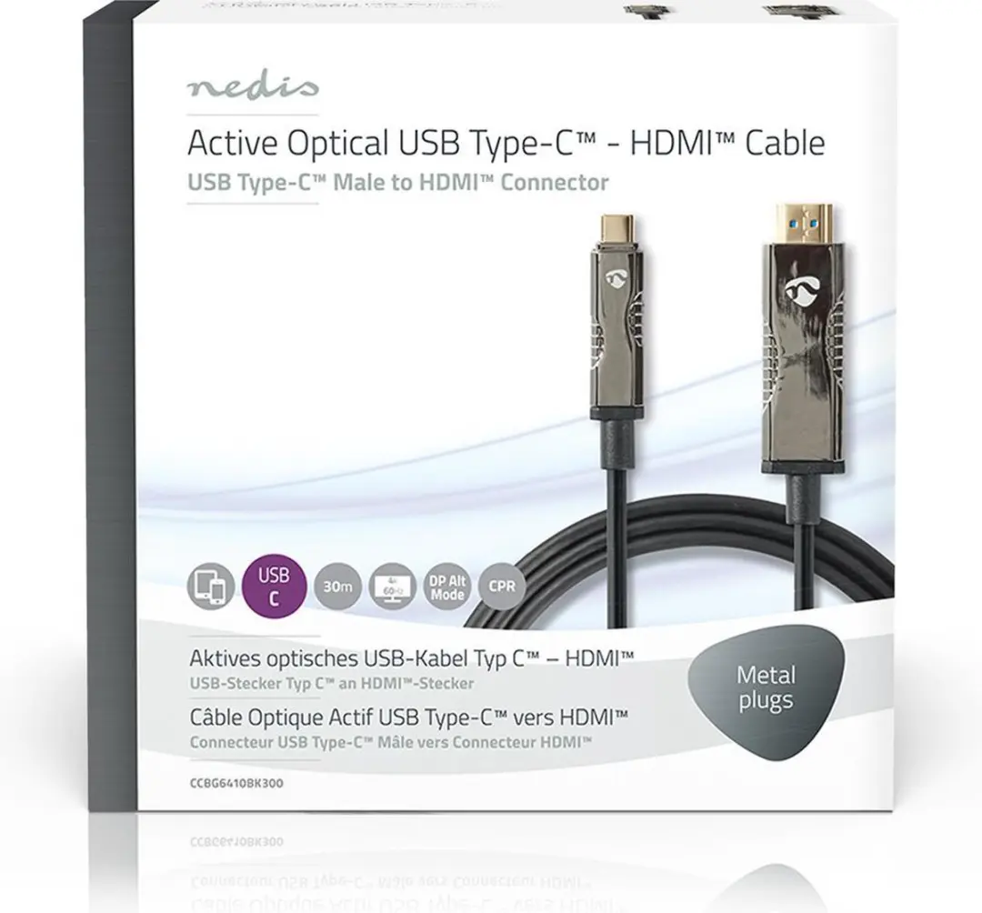 Nedis CCBG6410BK300 Actieve USB-C naar HDMI Kabel 18Gbps 30m