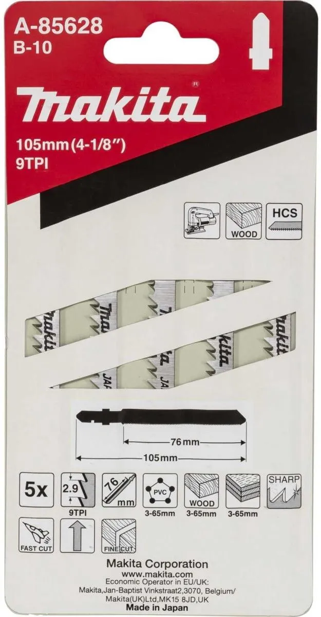 Makita A-85628 Decoupeerzaagbladen Hout 76mm - 25 Stuks
