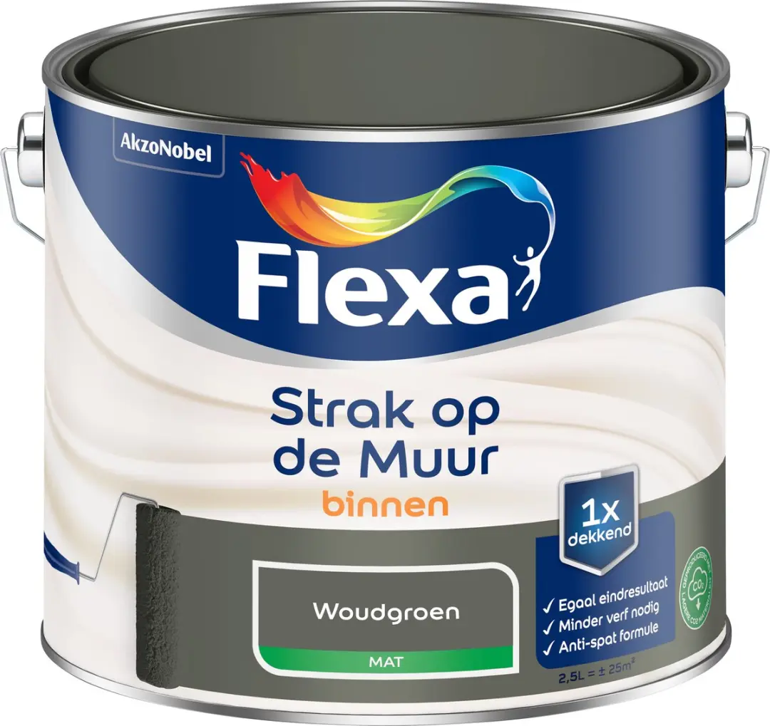 Flexa Strak Op De Muur Binnenmat Woudgroen 2,5L