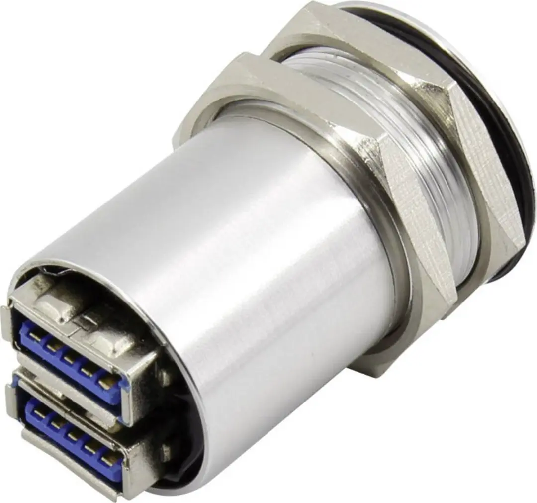 Tru Components USB-14 USB 3.0 Dubbele Inbouwbus - Zilver