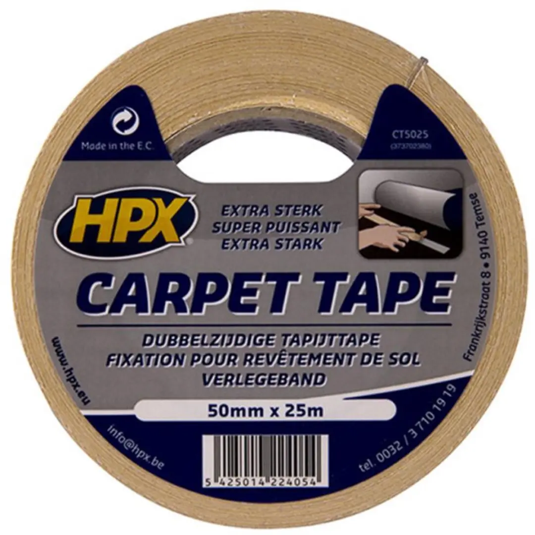 HPX Dubbelzijdige Tapijttape 50mm x 25m - Wit