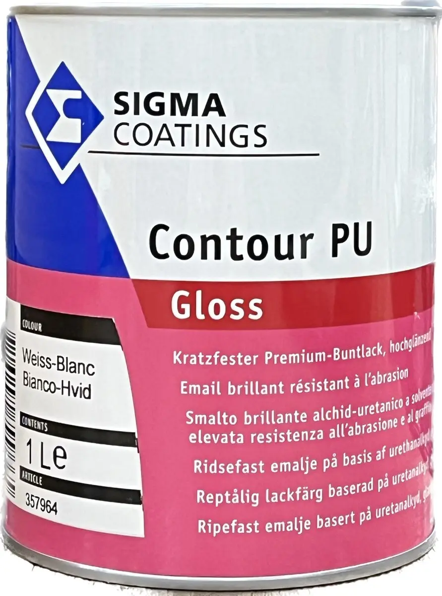 Sigma Contour PU S2U Glans 1L Wit