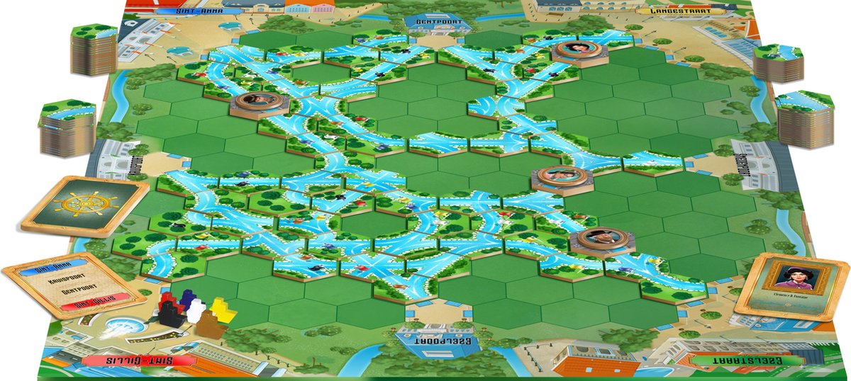 Tactic Canal King Brugge – Bordspel – Strategisch Routes Bouwen – Kanaalstrijd in Historisch Brugge – Familiespel – 2 tot 6 Spelers – Vanaf 8 Jaar