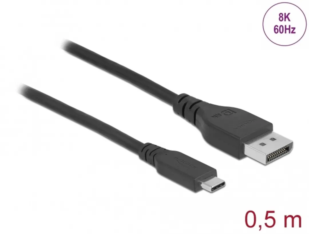 Delock USB Type-C naar DisplayPort Kabel 8K 60Hz 0.5m