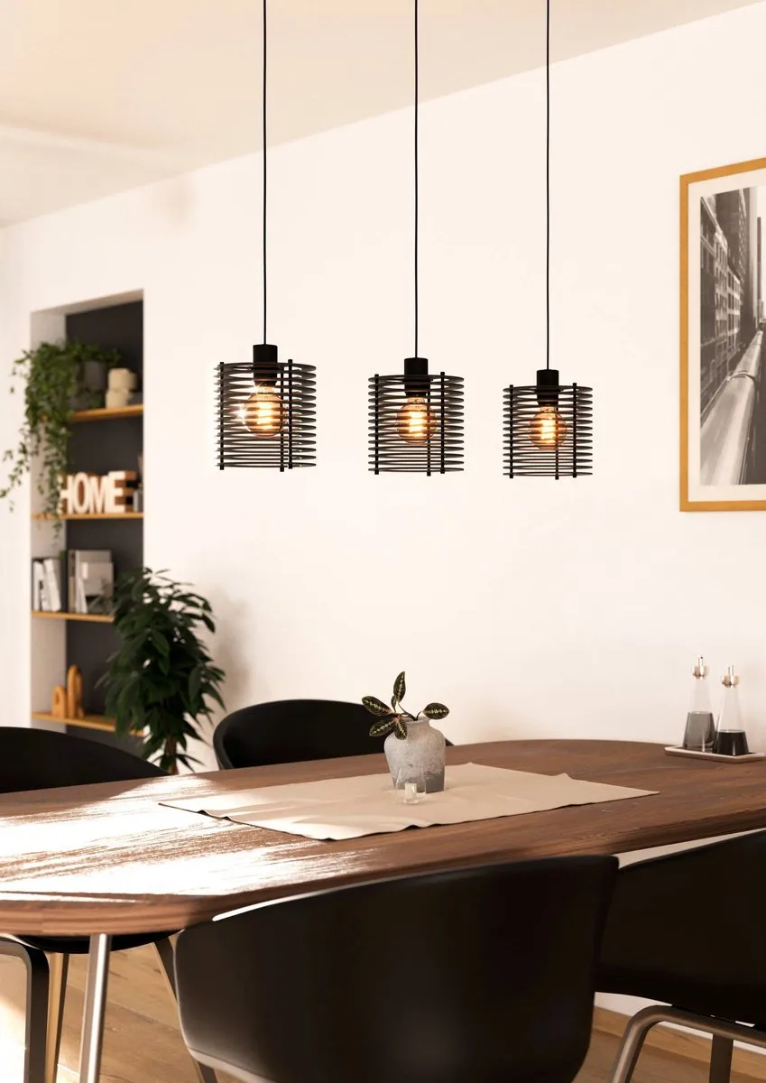 Eglo Segovia Hanglamp 3x E27 - 88cm - Zwart - afbeelding 6 van 6