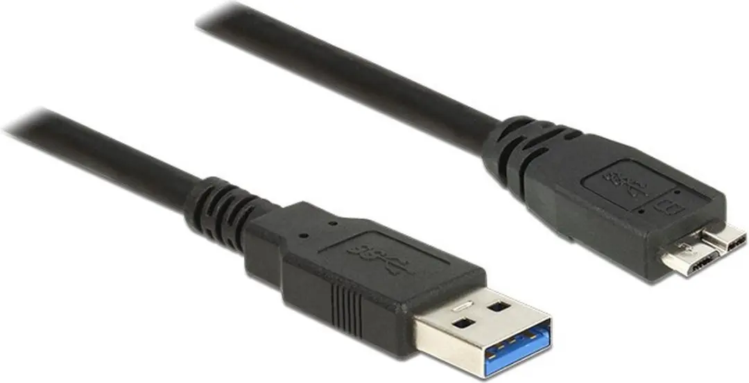 Delock USB 3.0 Micro naar USB-A Kabel 5m - 2A - Zwart