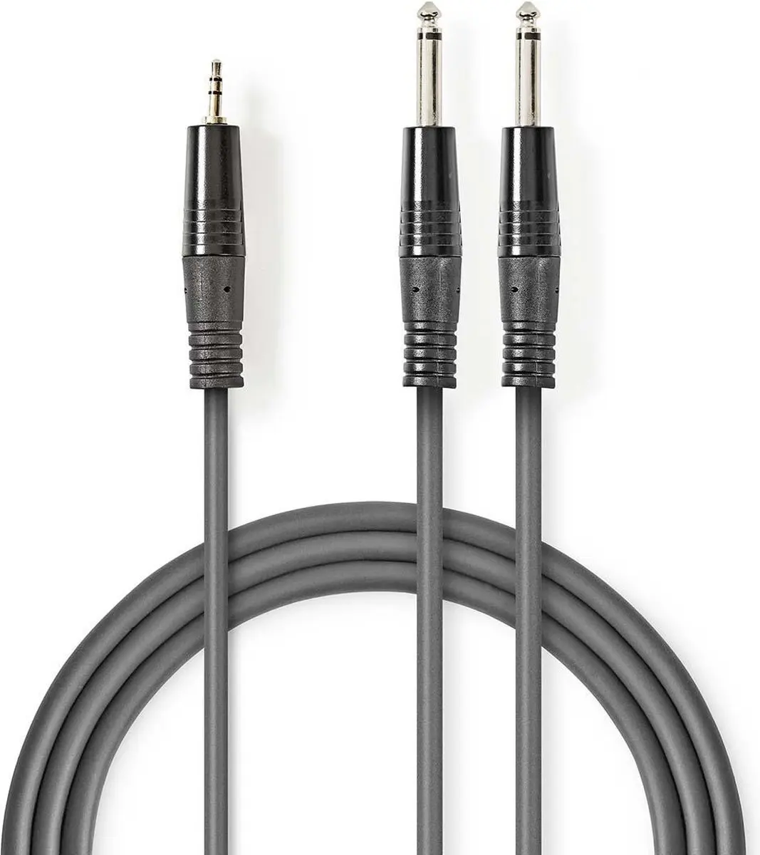 Nedis Stereo-Audiokabel 3,5mm naar 2x 6,35mm - 1,5m - Donkergrijs