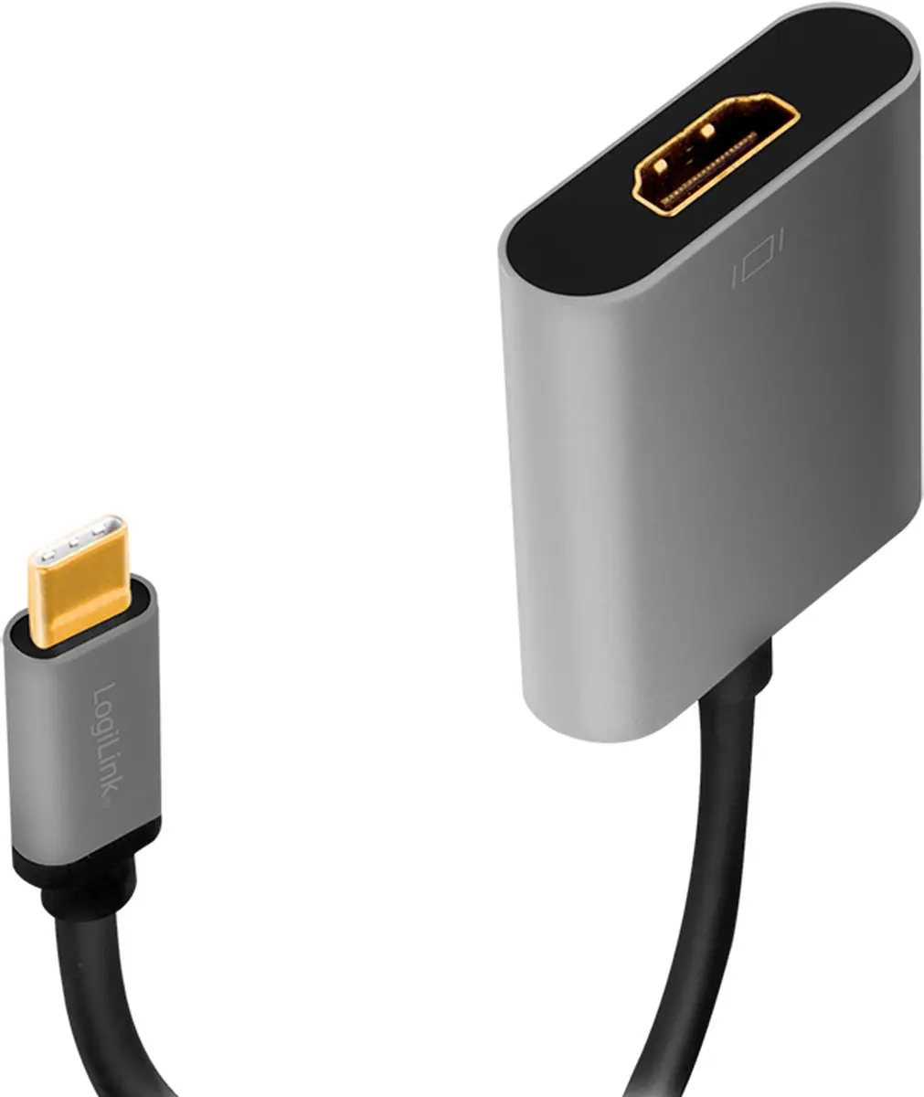 Logilink CUA0103 USB 3.2 Type-C naar HDMI-A Adapter - Zwart/Grijs