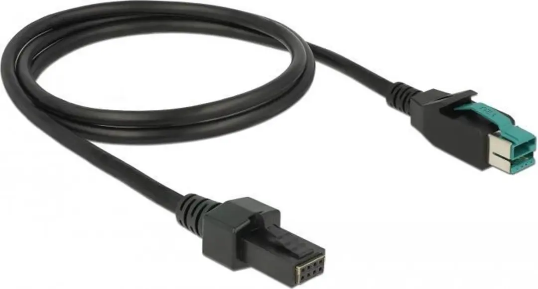 Delock PoweredUSB Kabel 12V 2x4 Pin - 1m - Zwart