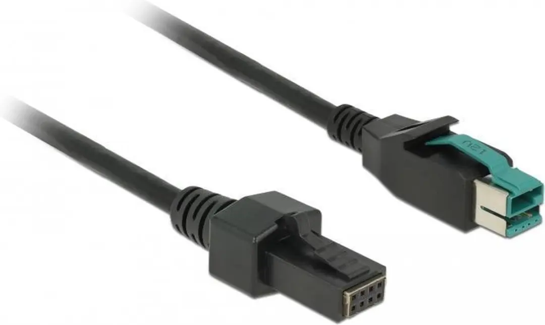 Delock PoweredUSB Kabel 12V 2x4 Pin - 1m - Zwart