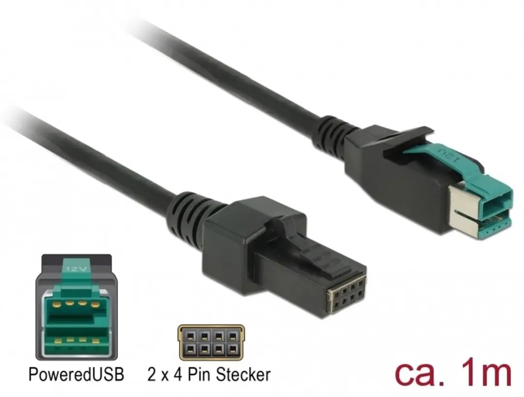 Delock PoweredUSB Kabel 12V 2x4 Pin