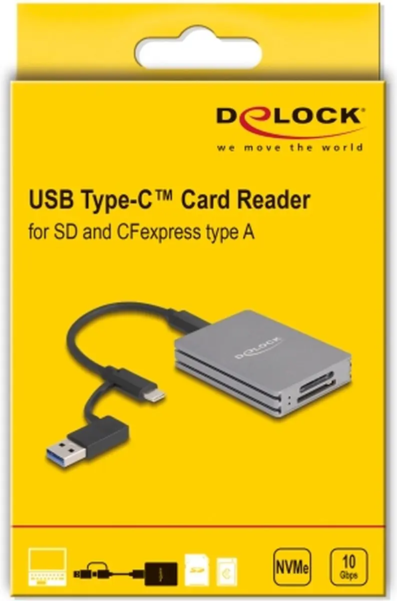 Delock USB Type-C Kaartlezer - SD/CFexpress Type A - Grijs