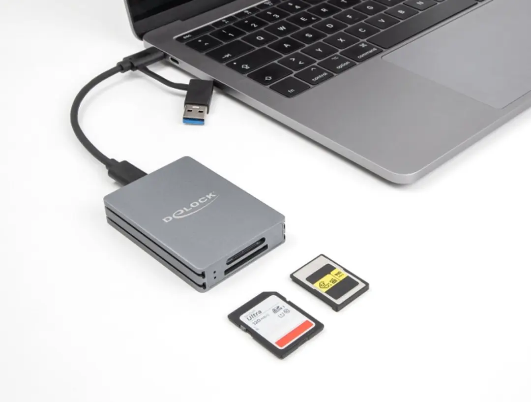 Delock USB Type-C Kaartlezer - SD/CFexpress Type A - Grijs