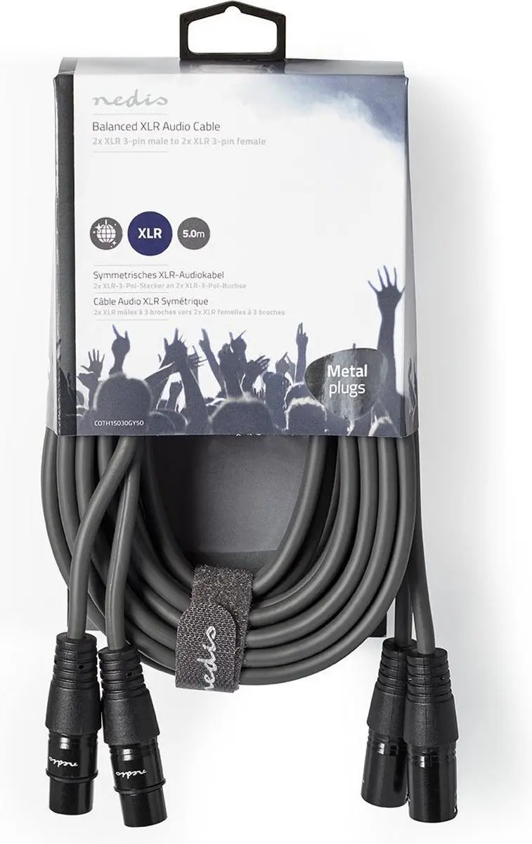 Nedis Gebalanceerde Audiokabel XLR 5m - Donkergrijs