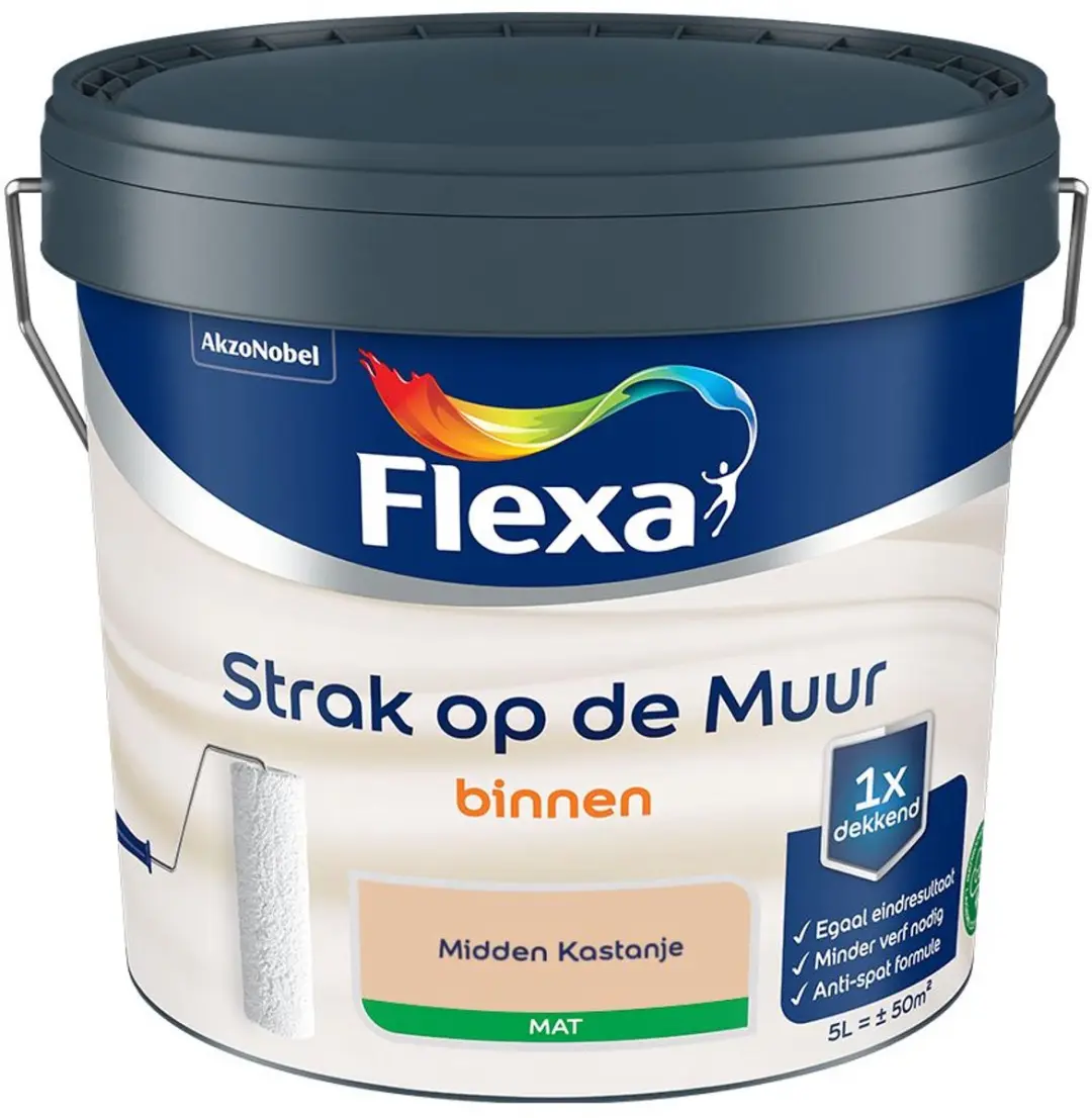 Flexa Strak op de Muur Binnen Mat Midden Kastanje 5L