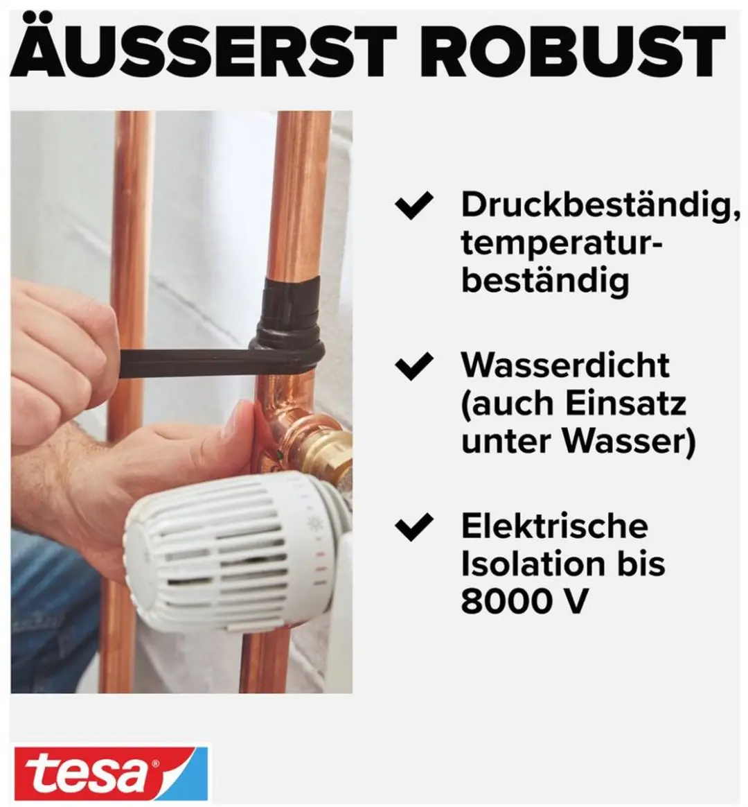 Tesa Extreme Repair 56064-00001-00 Reparatietape - 2,5m x 19mm - Zwart