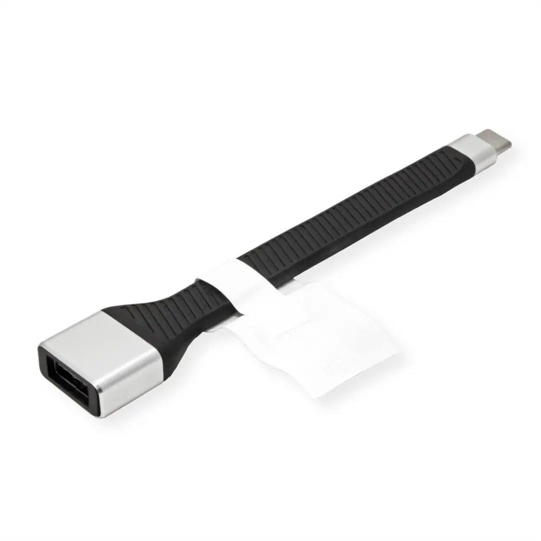 Roline USB 3.2 Gen 2 Siliconen Kabel C-A M/F 10Gbit/s - 11cm