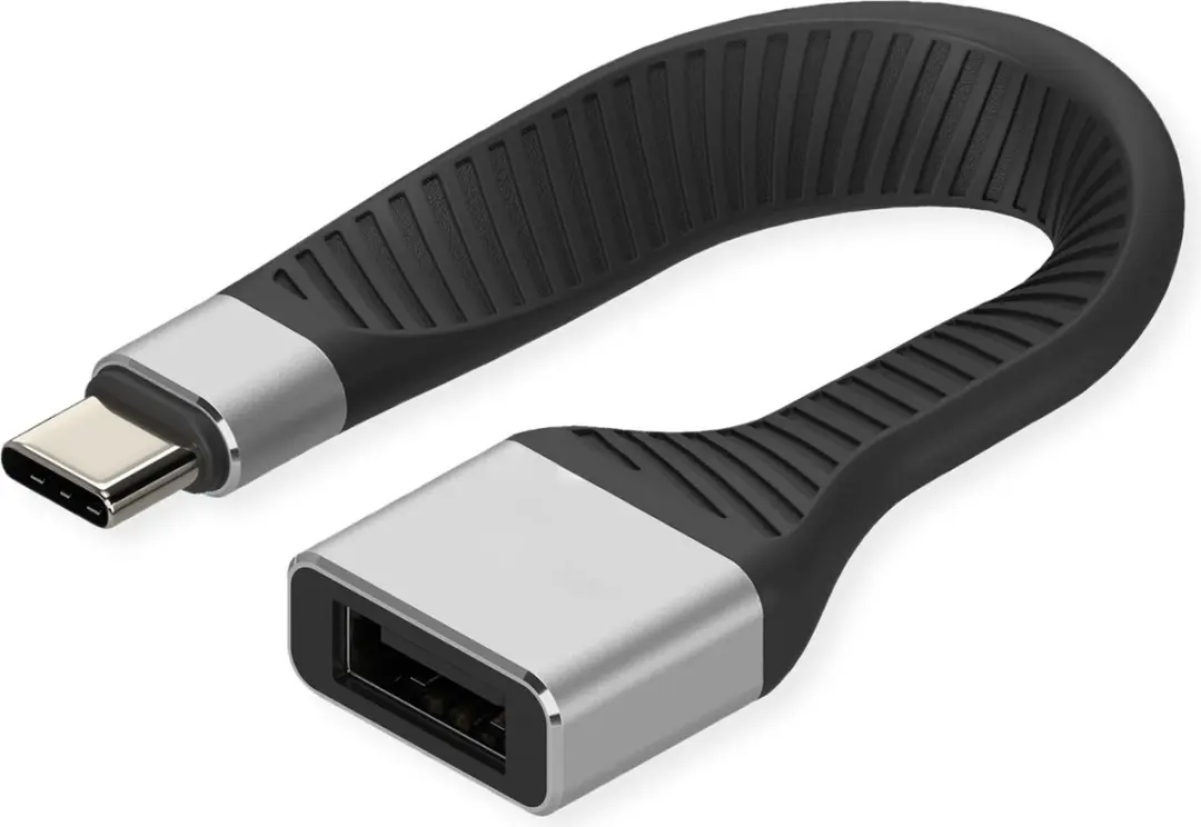 Roline USB 3.2 Gen 2 Siliconen Kabel C-A M/F 10Gbit/s - 11cm