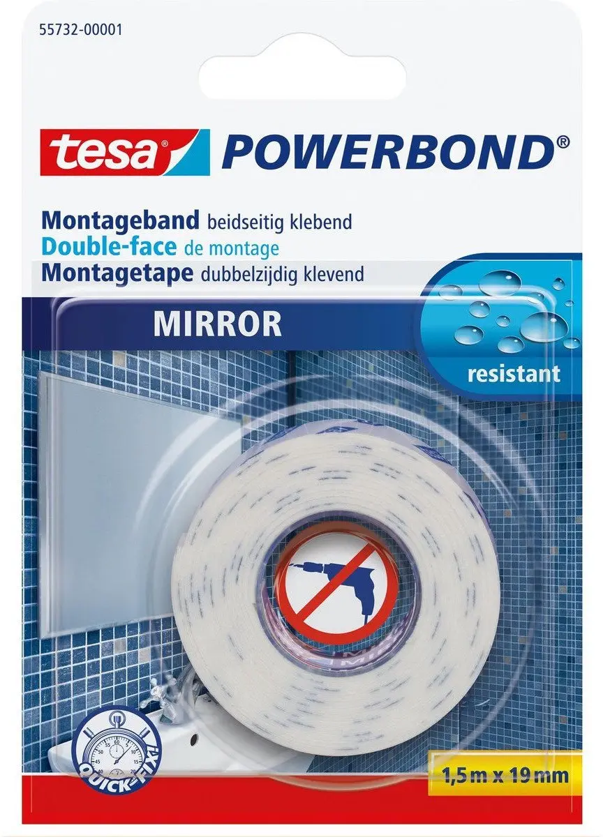 Tesa Powerbond Montagetape 1,5m - 3 Stuks Wit