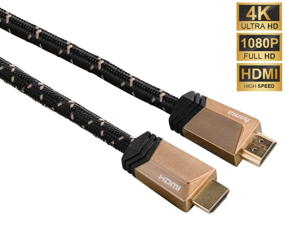 Hama HQ High-Speed HDMI-kabel 1,5m - 4K - Verguld - Zwart/Brons