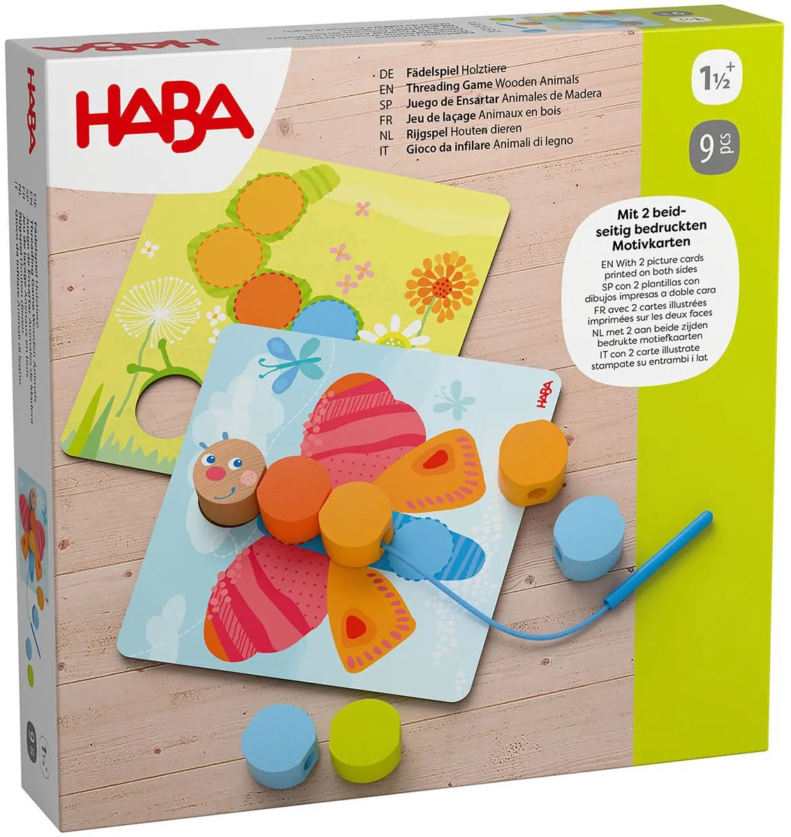 Haba Rijgspel Houten Dieren Multicolor