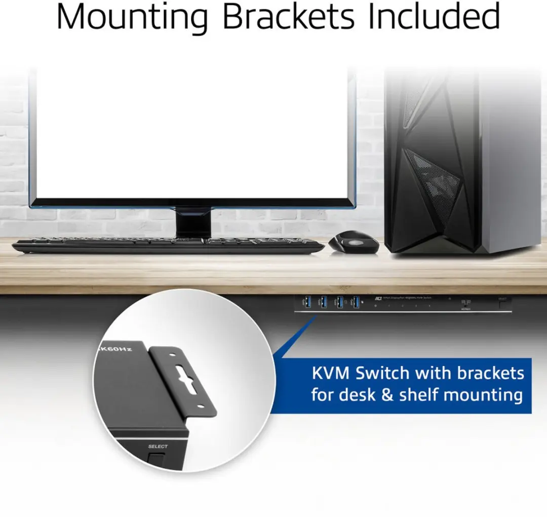 ACT 4-Poorts DisplayPort 4K@60Hz KVM Switch AC7934