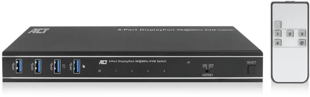 ACT 4-Poorts DisplayPort 4K@60Hz KVM Switch AC7934