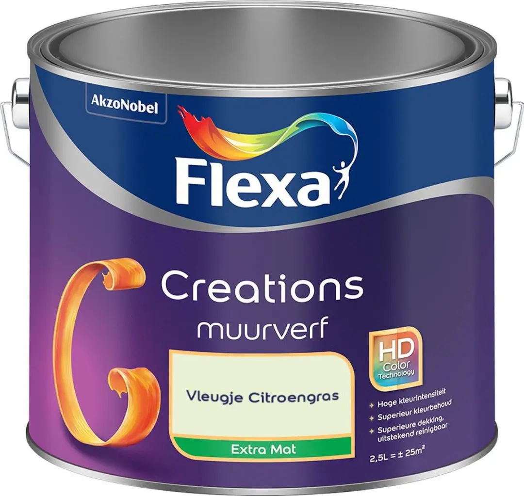Flexa Creations Muurverf Extra Mat Vleugje Citroengras 2,5L