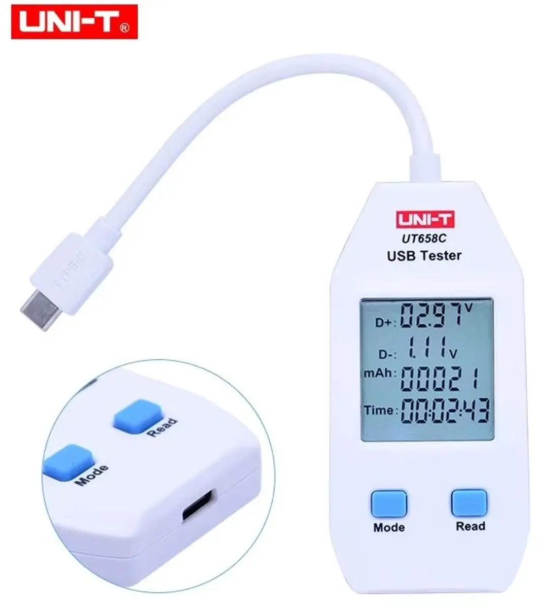 UNI-T UT658C USB-C Tester - Wit