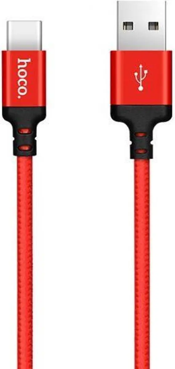 Hoco USB naar USB-C Kabel - 1m - Rood