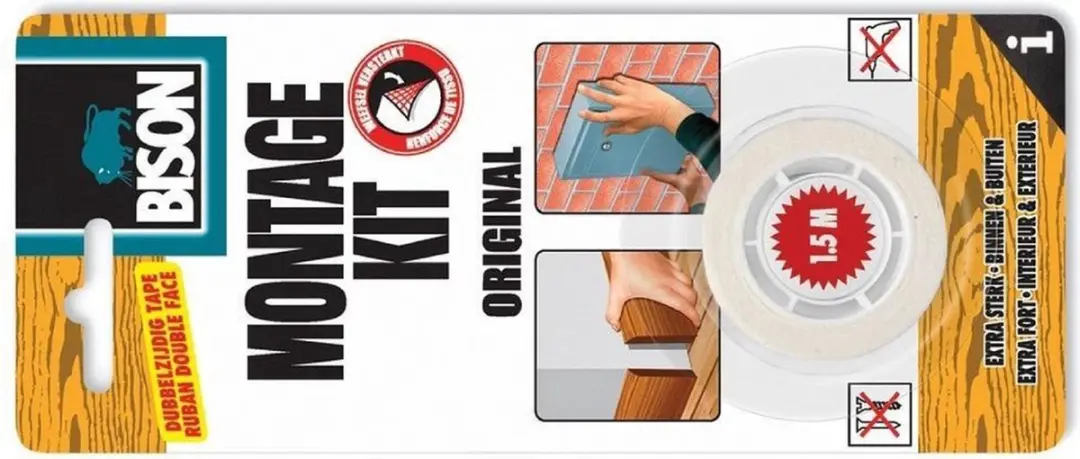 Bison Montagekit Transparant Tape 19mm x 1,5m