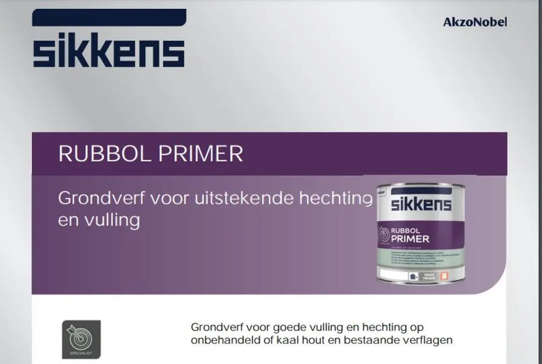 Sikkens Rubbol Primer Universele Grondverf 1L - Wit