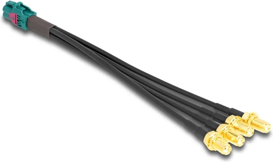 Delock Mini FAKRA Z Jack naar 4x SMA B-Type Kabel - Zwart