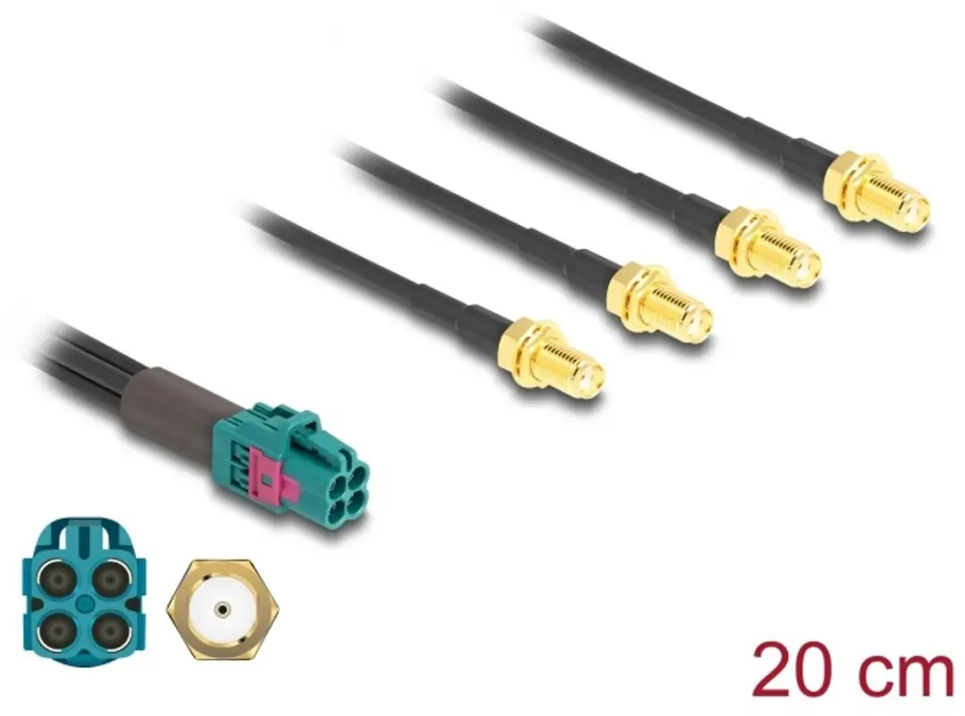 Delock Mini FAKRA Z Jack naar 4x SMA B-Type Kabel