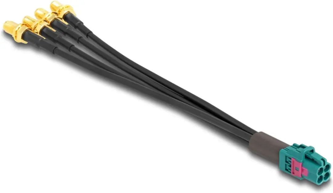 Delock Mini FAKRA Z Jack naar 4x SMA B-Type Kabel - Zwart