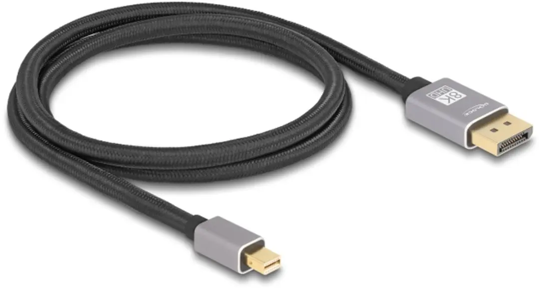 Delock Mini DisplayPort naar DisplayPort Kabel 8K 60Hz 1m - Grijs