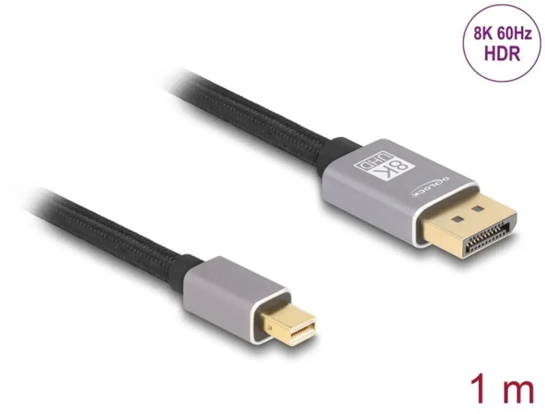 Delock Mini DisplayPort naar DisplayPort Kabel 8K 60Hz 1m