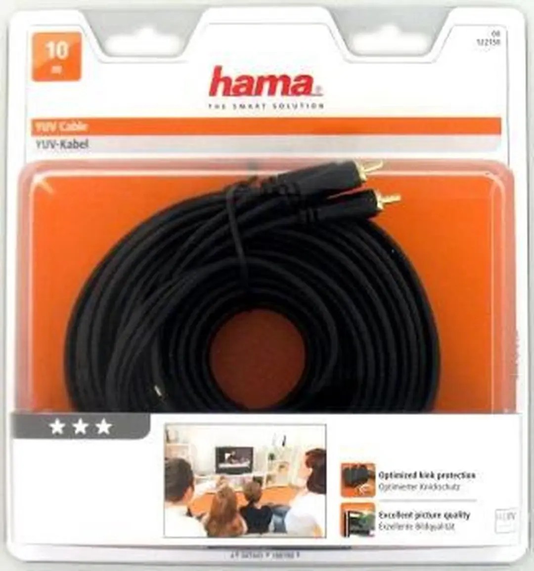Hama YUV Kabel 10m - Zwart
