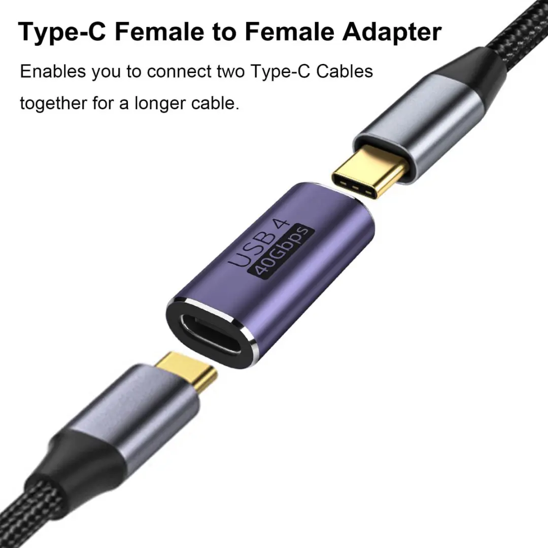 NÖRDIC USB4-302 USB-C Verlengadapter - 8K60Hz 40Gb/s PD 100W - Paars