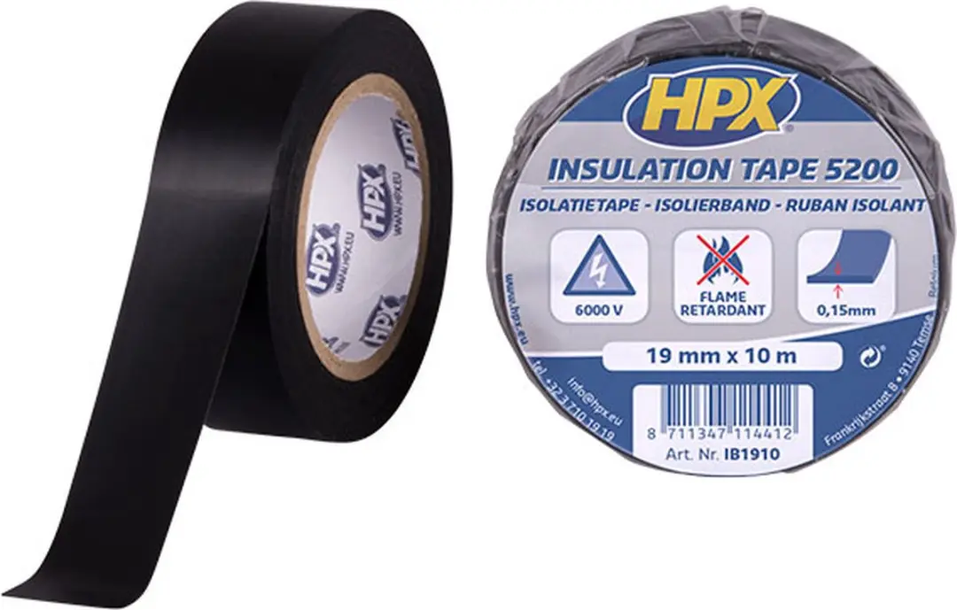HPX PVC Isolatietape 19mm x 10m - 10 Stuks
