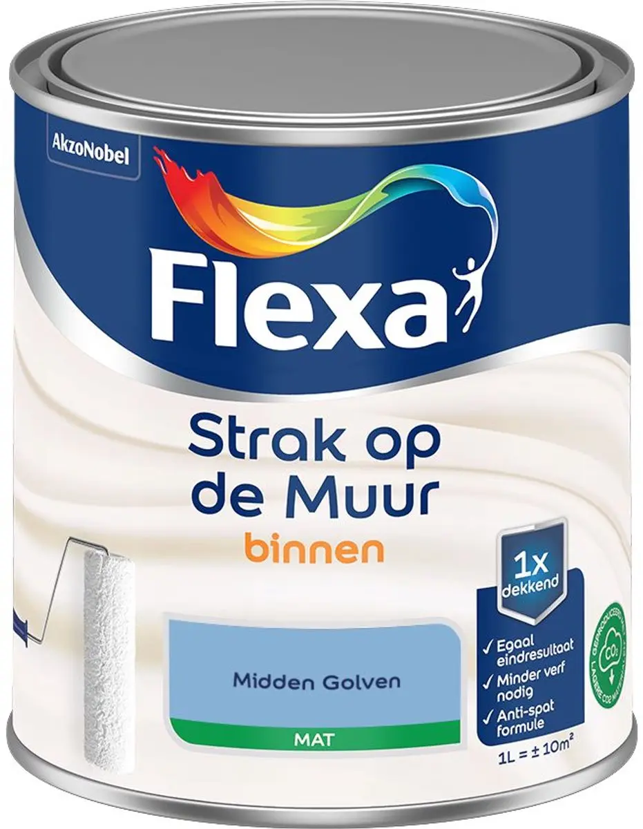 Flexa Strak Op De Muur Binnen Mat Midden Golven Mengverf 1L