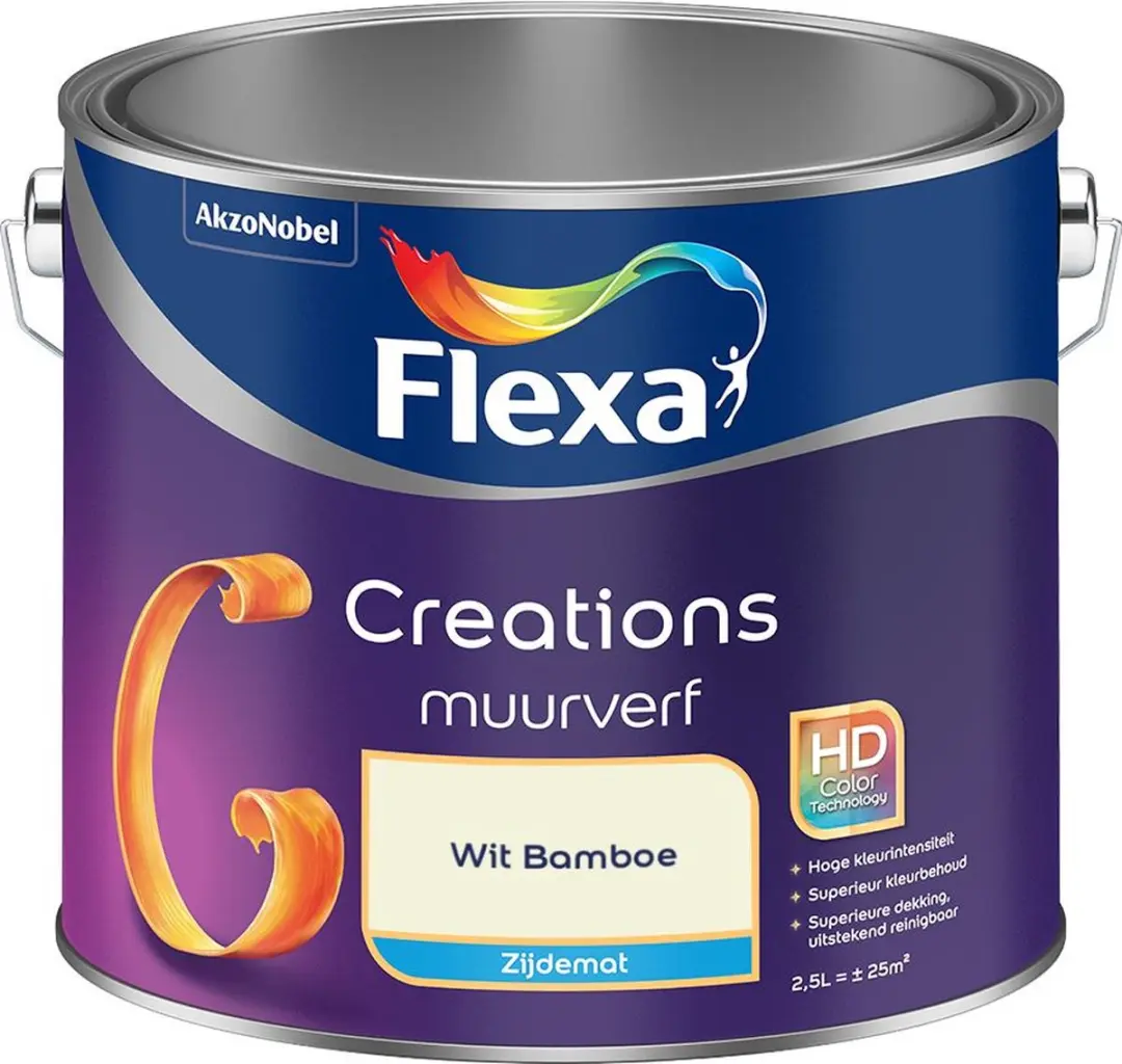 Flexa Creations Muurverf Zijdemat Wit Bamboe 2,5L