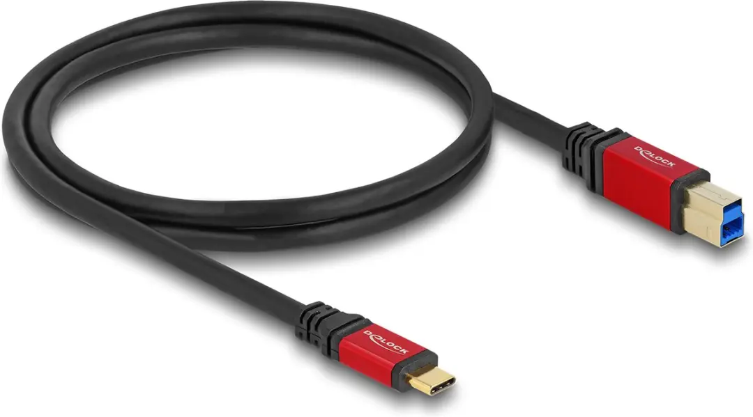 Delock USB-C naar USB-B Kabel 5Gbps 10W 1m - Zwart