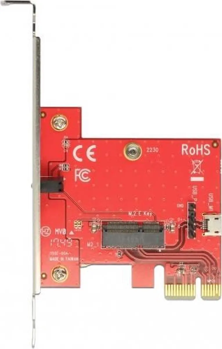 Delock PCIe Kaart M.2 Key E - 1x Intern - Low Profile - Zwart