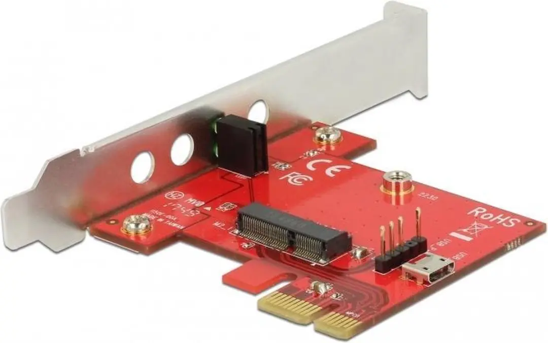 Delock PCIe Kaart M.2 Key E - 1x Intern - Low Profile - Zwart
